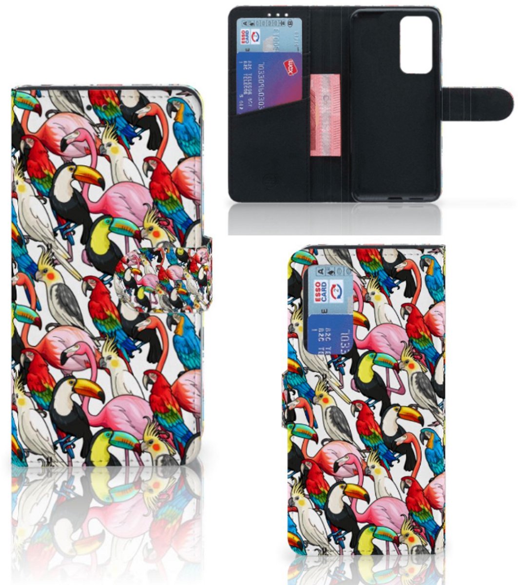 Huawei P40 Telefoonhoesje met Pasjes Birds