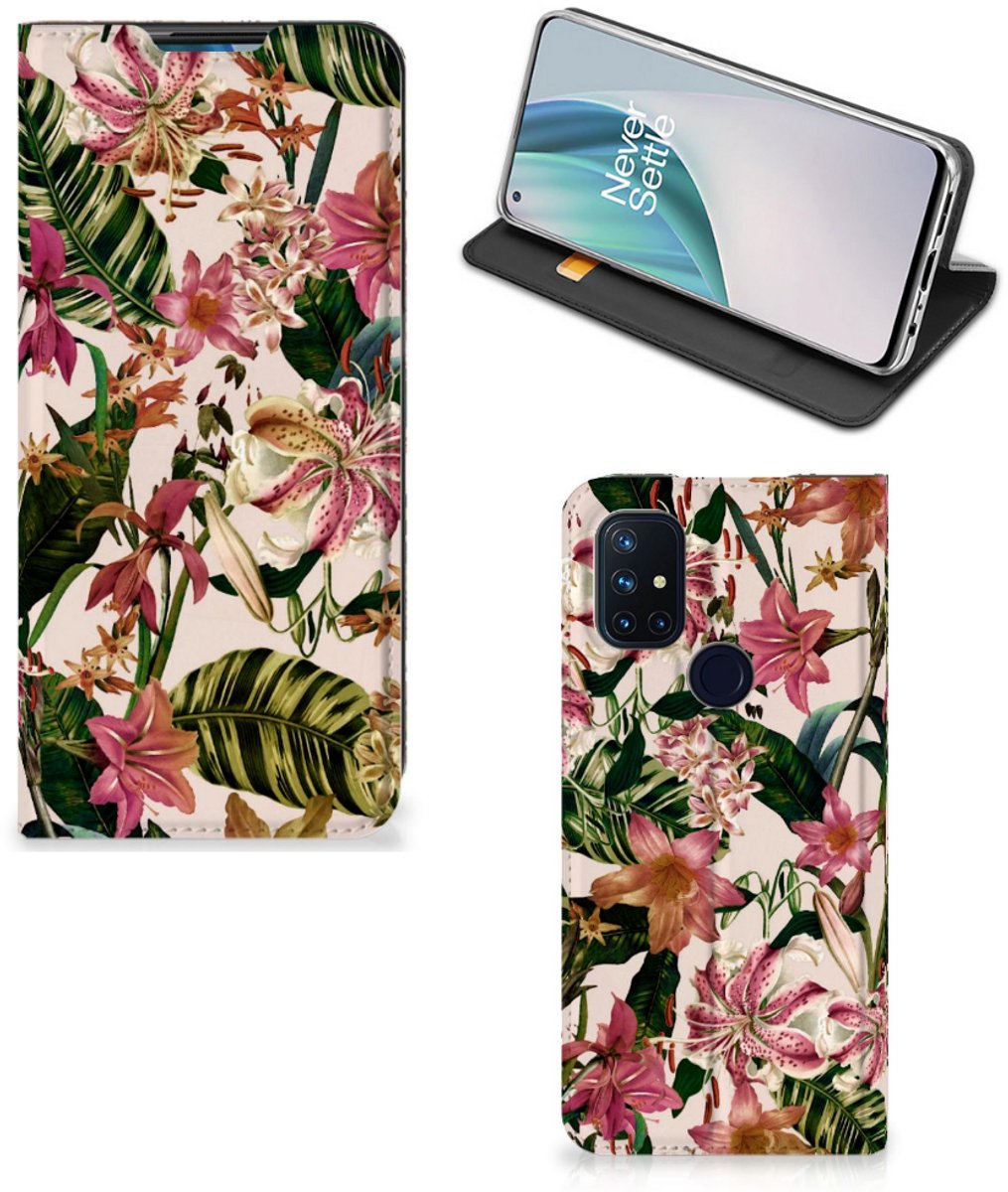 Standcase Hoesje voor OnePlus Nord N10 5G Smart Cover Flowers