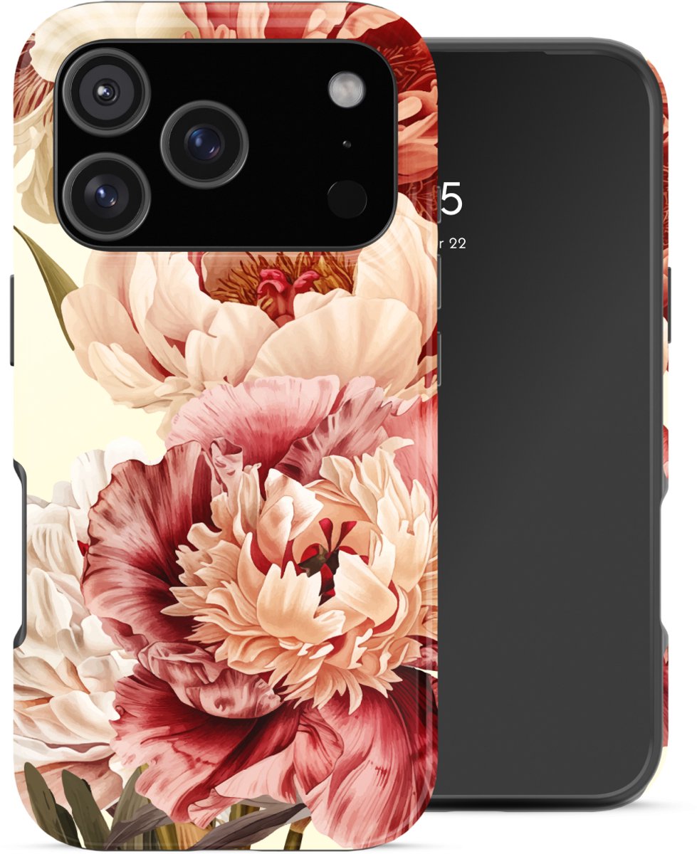 Selencia Hoesje - Geschikt voor Apple iPhone 17 Pro - Backcover - Vintage Peony