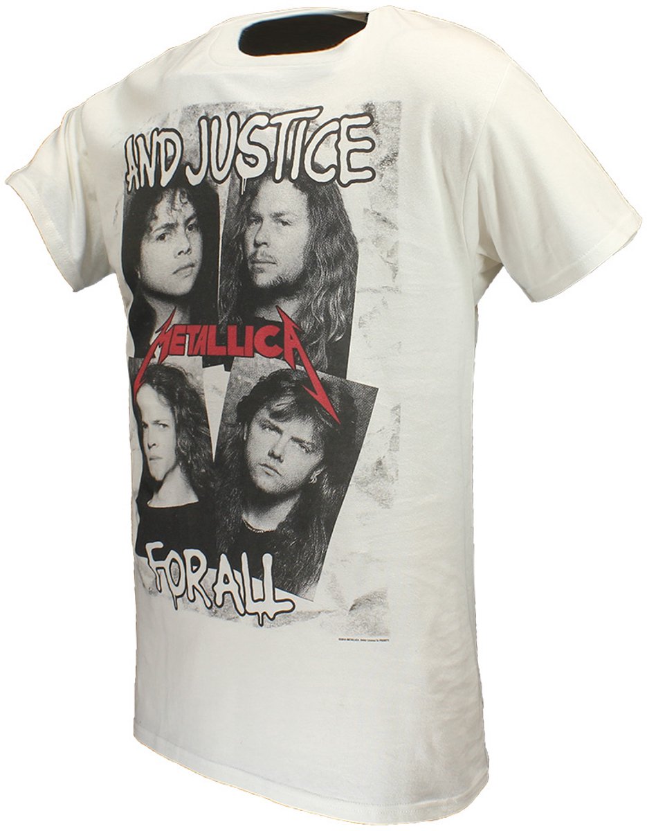 Metallica Faces First Four Albums T-Shirt - Officiële Merchandise - S