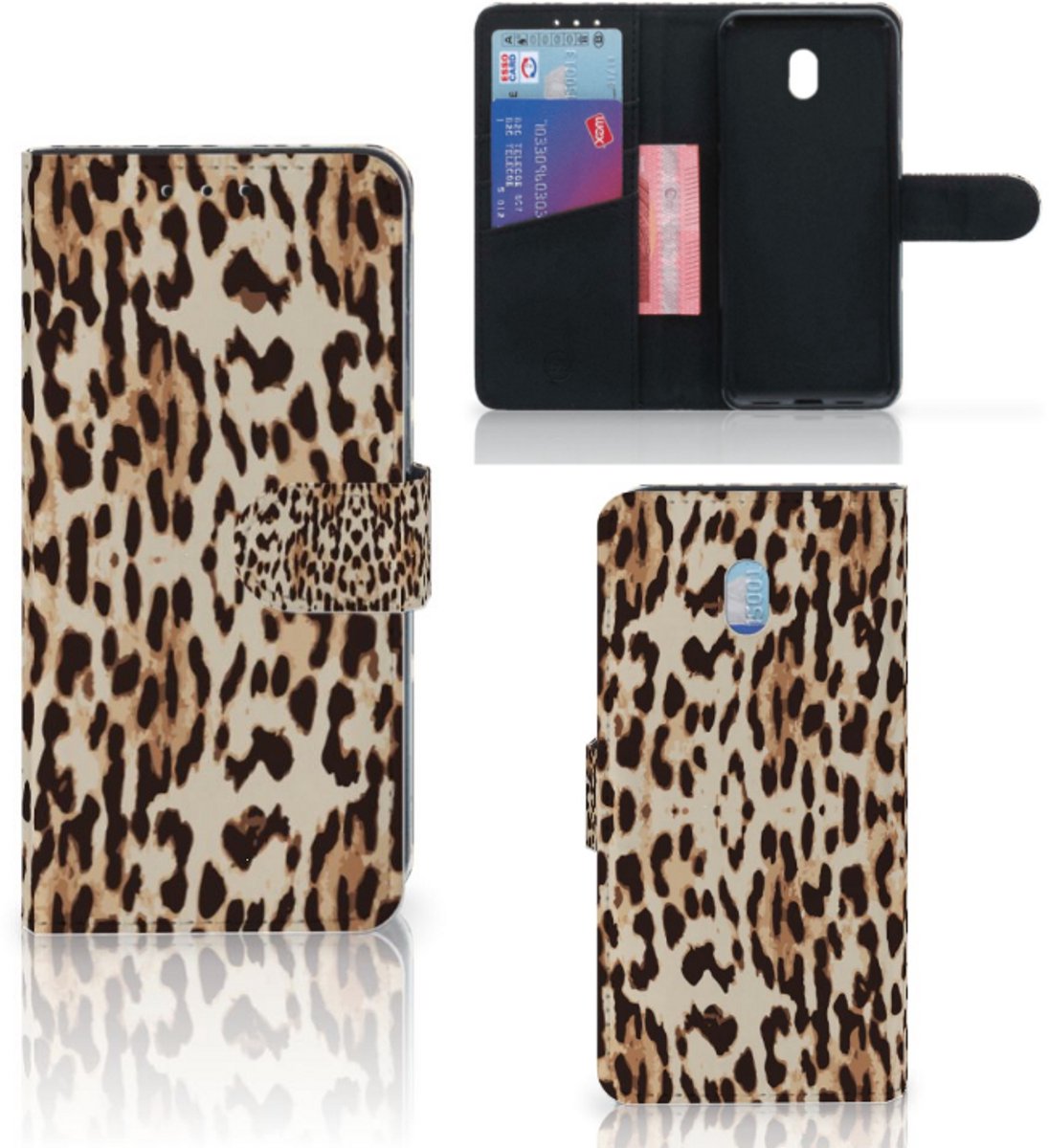 Xiaomi Redmi 8A Telefoonhoesje met Pasjes Leopard