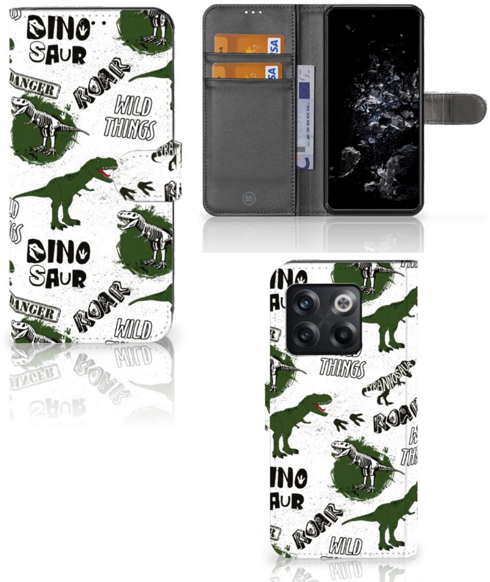 Telefoonhoesje met Pasjes voor OnePlus 10T Dinosaurus