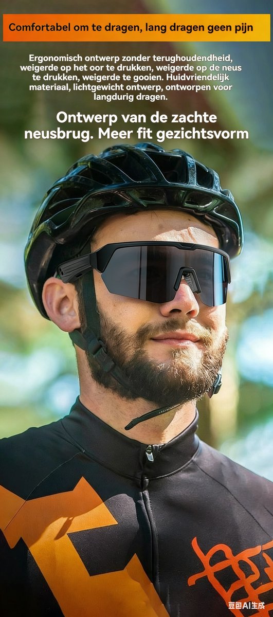 Bluetooth Zonnebril-Smart Glasses - Zonnebril Bluetooth -Fietsen & Sporten - Ingebouwde Speakers voor muziek-Smart touch - active noise reduction - IPX5 waterproof - Gepolariseerd Glas - Lichtgewicht-Bluetooth 5.3-unisex van OHLOL — afbeelding 5
