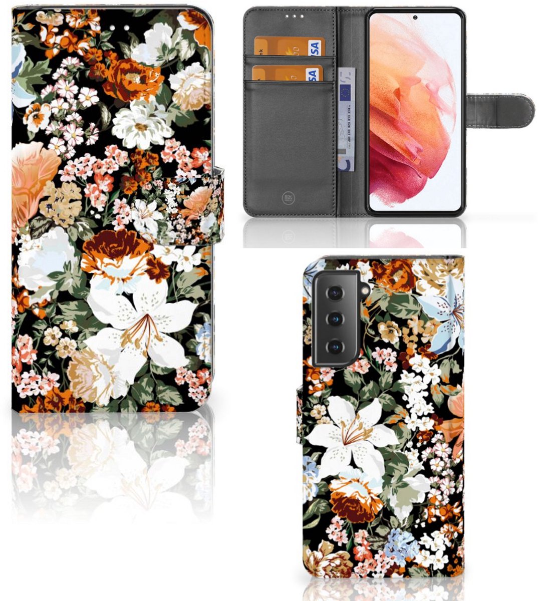 Hoesje voor Samsung Galaxy S21 Dark Flowers