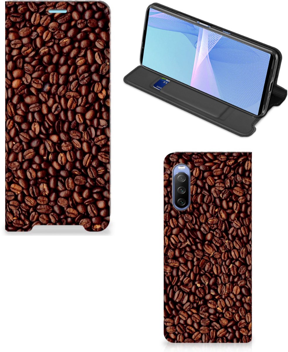 Sony Xperia 10 III Flip Style Cover Koffiebonen