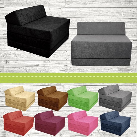 Slaapstoel - Uitklapbaar matras - Gasten Opvangen - Drievoudig Opvouwbaar - 200 x 70 cm - Grijs — afbeelding 2