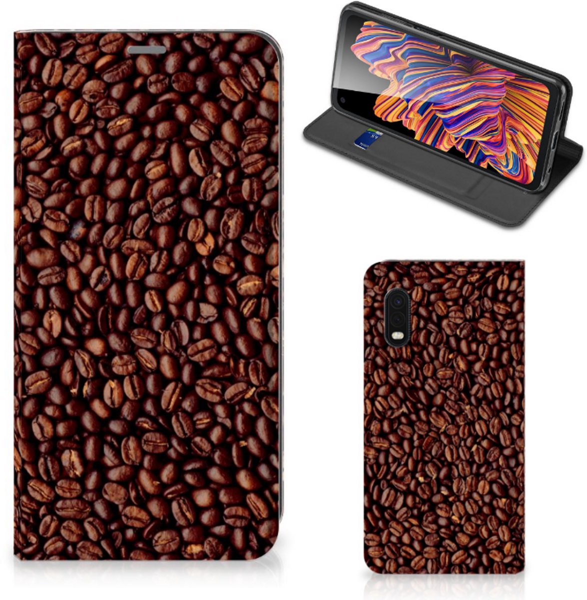 Samsung Xcover Pro Flip Style Cover Koffiebonen