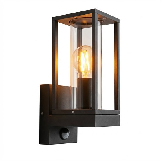 Luminize Buitenlamp met bewegingssensor - Wandlamp met sensor - 14x11x29cm - E27 fitting - zwart