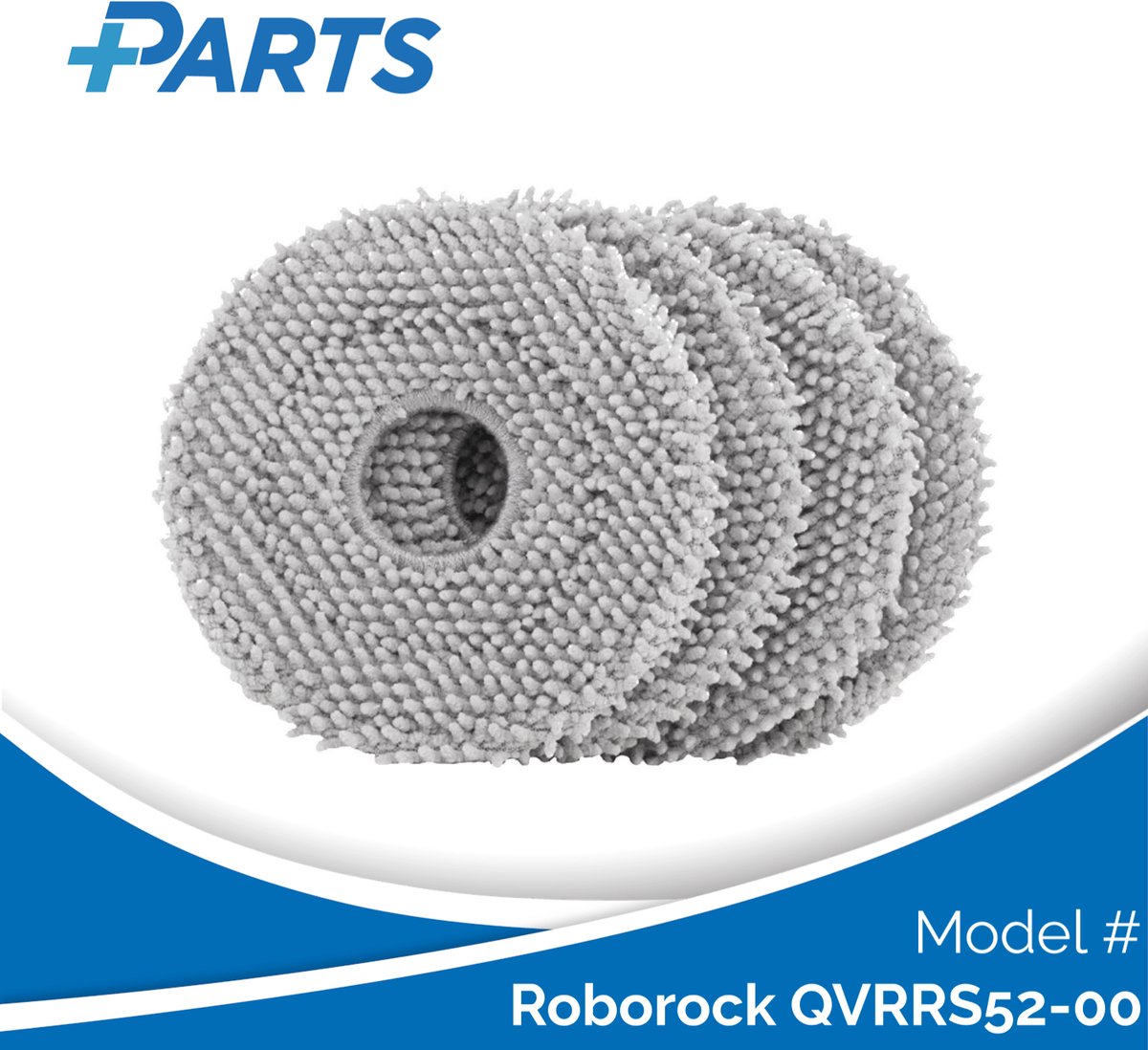 Roborock QVRRS52-00 Dweilpads (4 Stuks, Plus.Parts® alternatief voor 8.02.0246)