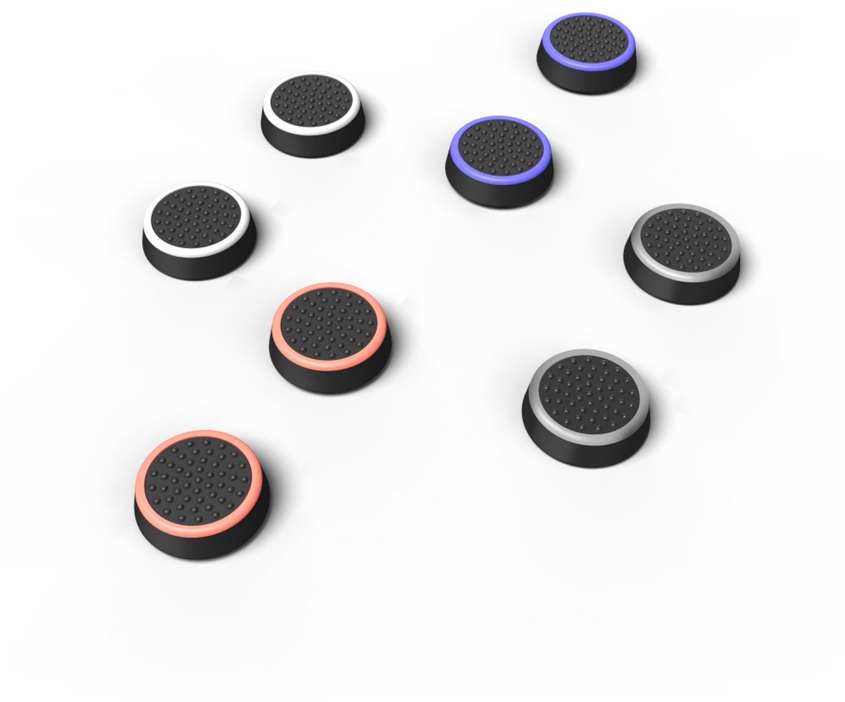 Set control-stick-opzetstukken Colors 8in1 voor Nintendo Switch, gekleurd