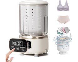 Draagbare wasmachine, ultrasone wasmachine voor lingerie, kleine wasmachine, compact ontwerp, geschikt voor het wassen van bh's, sokken en kleine kledingstukken, ideaal voor thuis, op reis en buitenactiviteiten (wit).