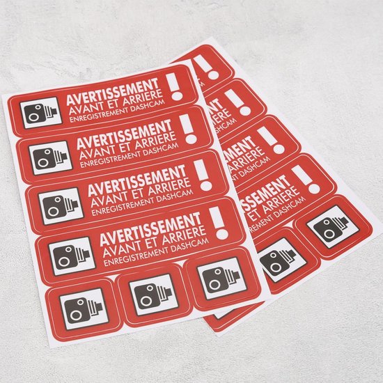 2x CCTV Dashcam Opname Stickers voor Voertuigen - Beveiliging Zichtbaar — afbeelding 2
