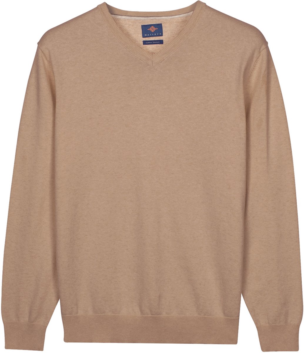 Baileys – Heren Trui – Basic Pullover – V-hals Pullover – Taupe - NOS8100-865