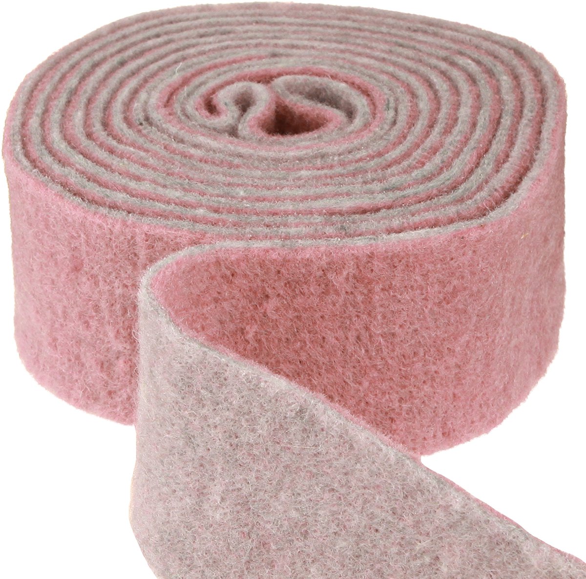 Potlint decoratief lint wolvilt wol oudroze grijs 7,5cm 5m