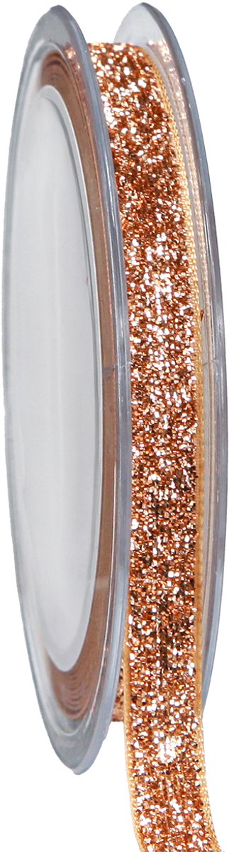 Kerstlint roze koper glitter sierlint 10mm 10m