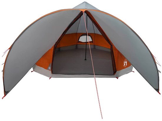 vidaXL - Teepee - Tent - voor - 9 - Personen - Grijs - en - Oranje - 502 - x - 502 - x - 297 - cm van Merkloos — afbeelding 5
