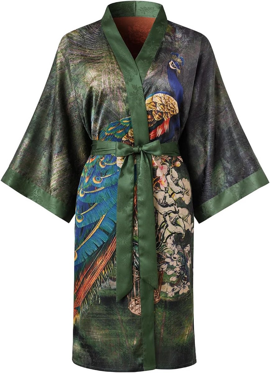 Luxe Dames Kimono Badjas van 100% Zijde voor Comfort en Stijl