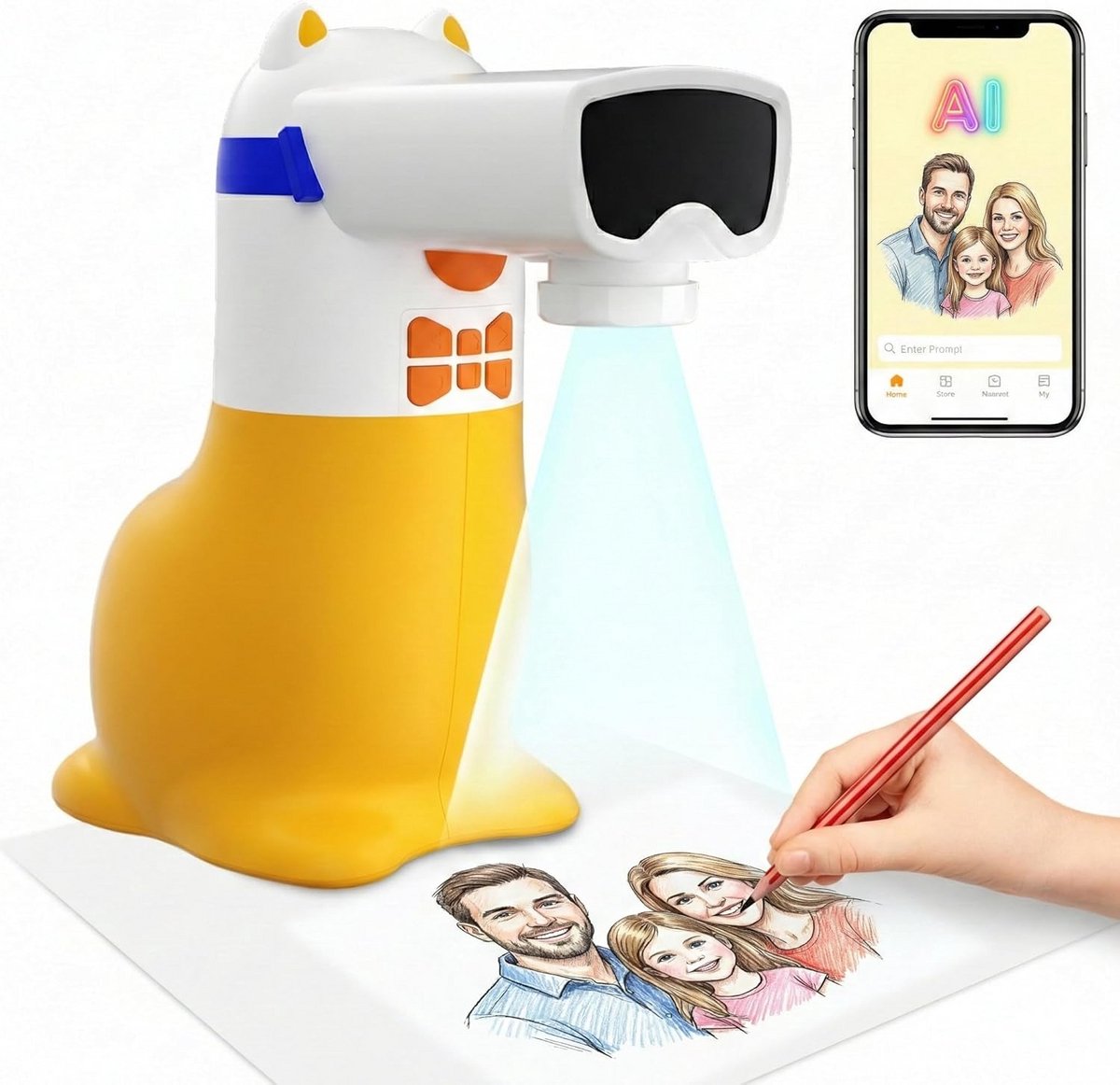 Slimme Tekenprojector voor Kinderen - Leer Tekenen met AI-Ondersteuning