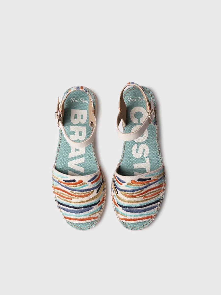 Geborduurde espadrilles voor dames met verstelbare enkelband | GARBET