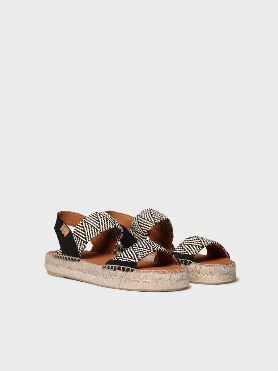 Tweekleurige espadrilles met brede elastische banden | ELX