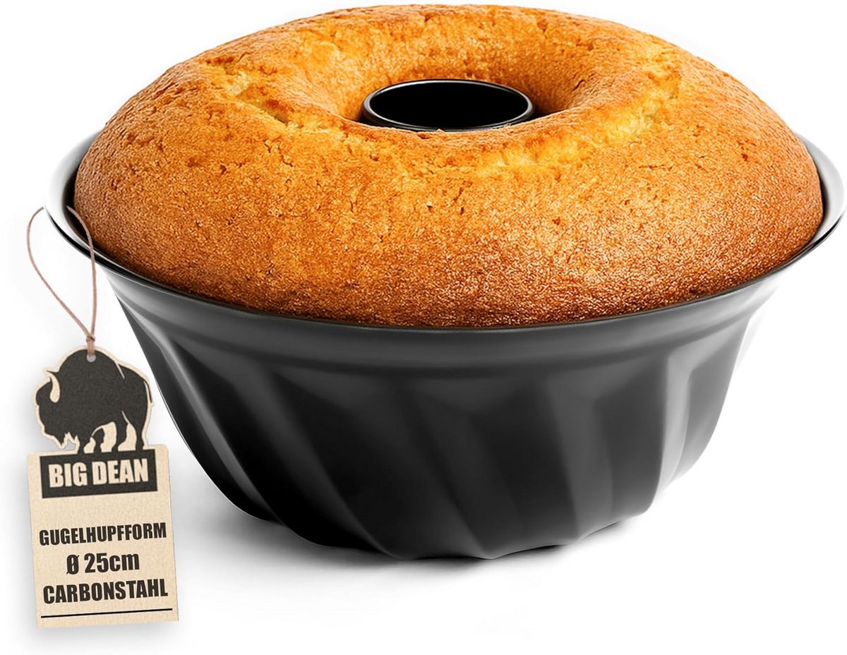Ronde Cakevorm met Antiaanbaklaag 25 cm voor Tulband en Gugelhupf