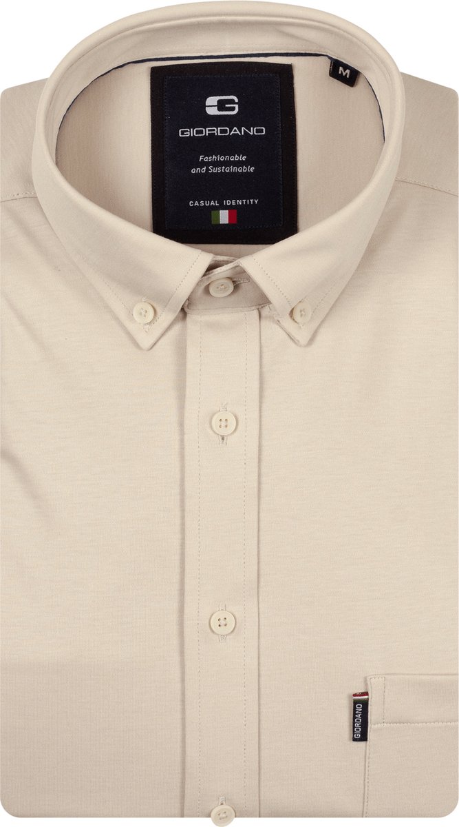 Giordano – Dino – Heren Overhemd – Liquid Cotton – Basic Overhemd - Light Beige – 617078-82