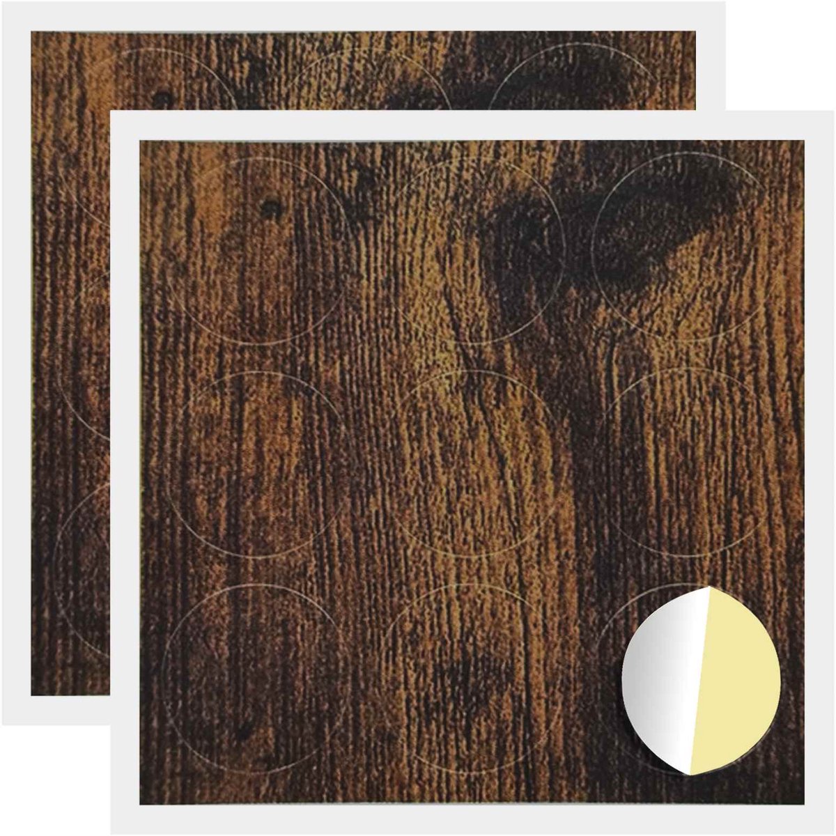 vidaXL - Zelfklevende - schroefcover - 2 - pcs - Rook - Eiken - Ø - 20 - x - 0,5 - mm
