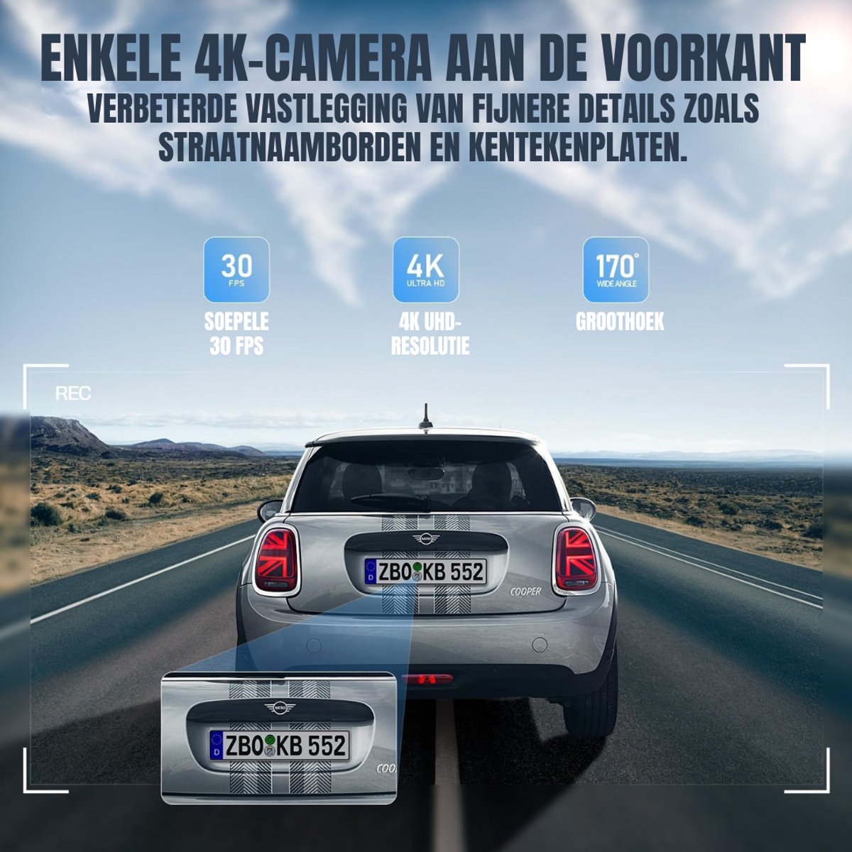 Florixa® Dashcam voor Auto Voor en Achter - Dashcam - Zwart - 8cm x 4cm x 5cm – foto 4
