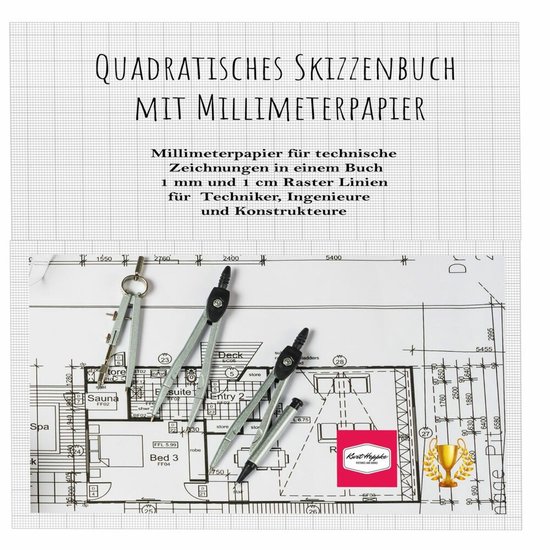 Quadratisches Skizzenbuch mit Millimeterpapier - cover