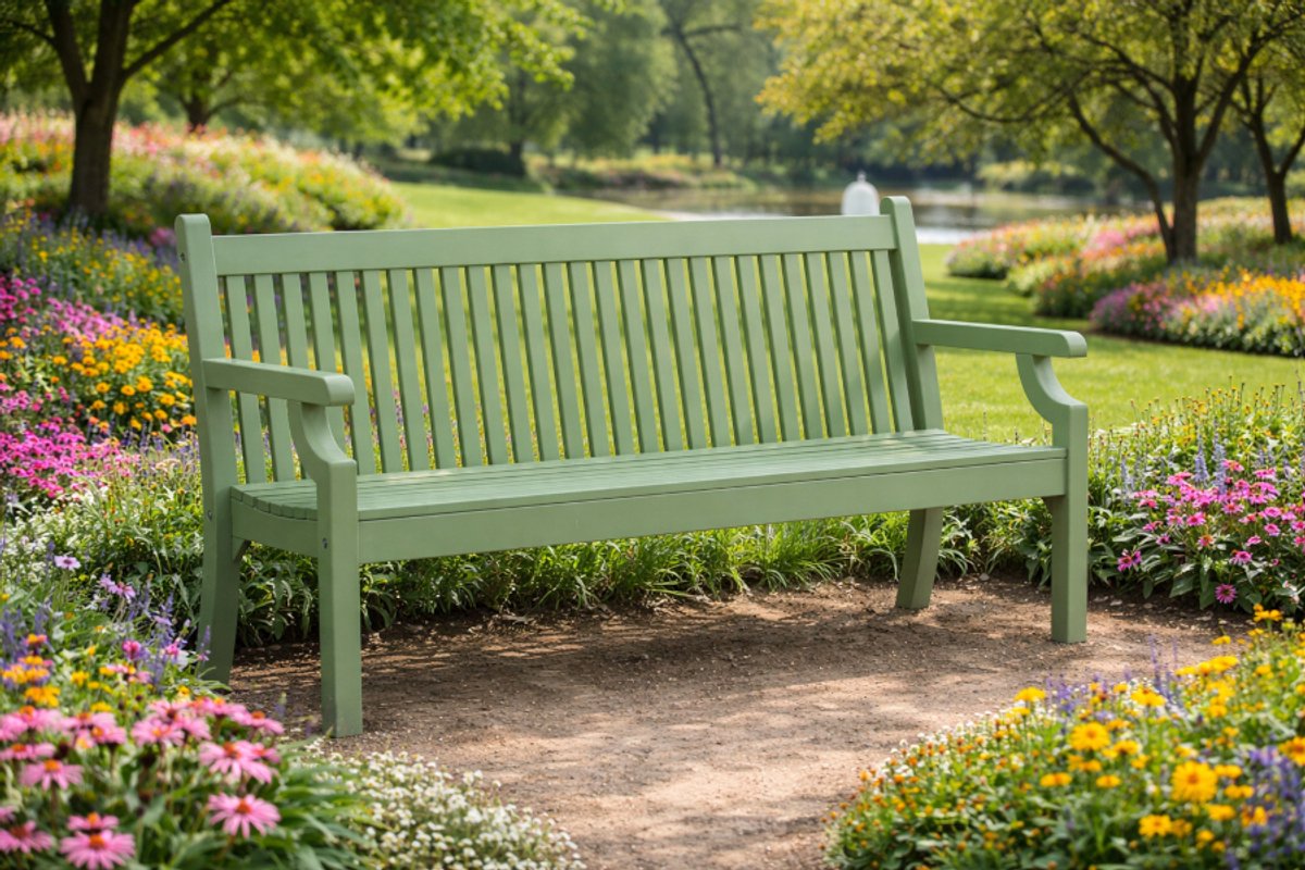 Rockwood® Parkbank Sandwick Kunststof - Egg Green 1.90m 1.90m Naturel