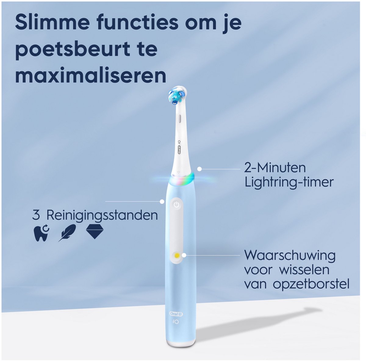 Oral-B iO 3 Elektrische Tandenborstel Blauw - afbeelding 3