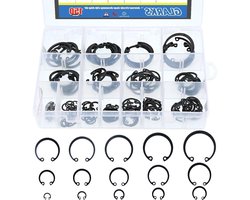 150-delige set metrische interne borgringen van gelegeerd staal - assortiment kit met 15 maten