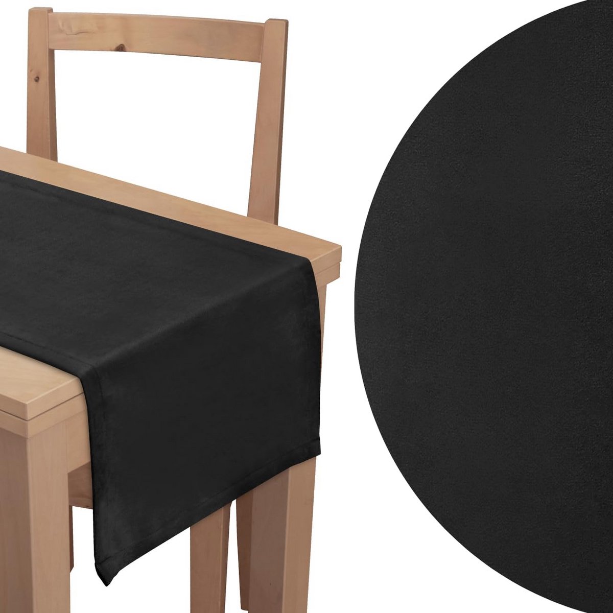 Luxe Velours Tafelkleed 40x180 cm Zwart - Decoratieve Loper voor Eetkamer & Keuken