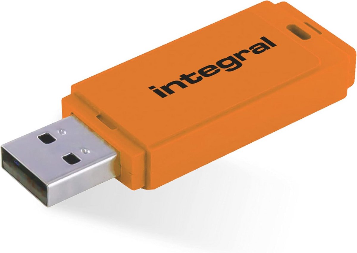 Compacte 64 GB USB-stick in Neon Oranje voor Snelle Gegevensoverdracht
