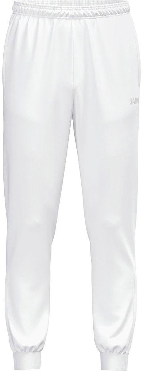 Witte Jako One polyesterbroek voor heren, maat 3XL, met elastische taille en boorden, ideaal voor sportactiviteiten.