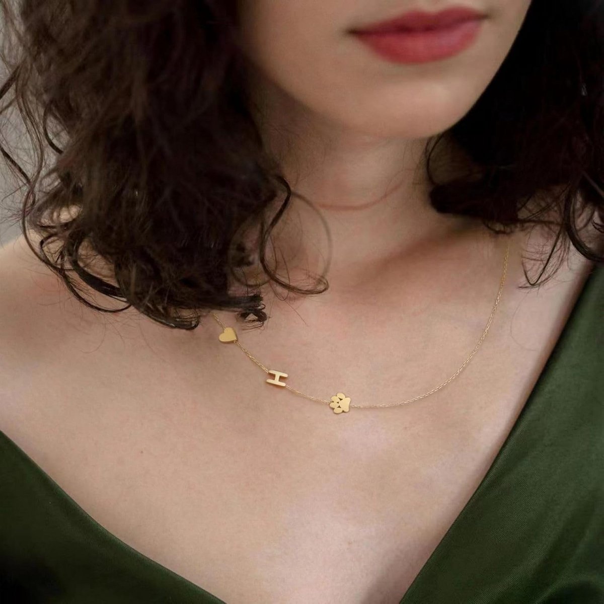 Gegraveerd Halsband met Pootafdruk en Initiaal voor Honden- en Kattensieraad