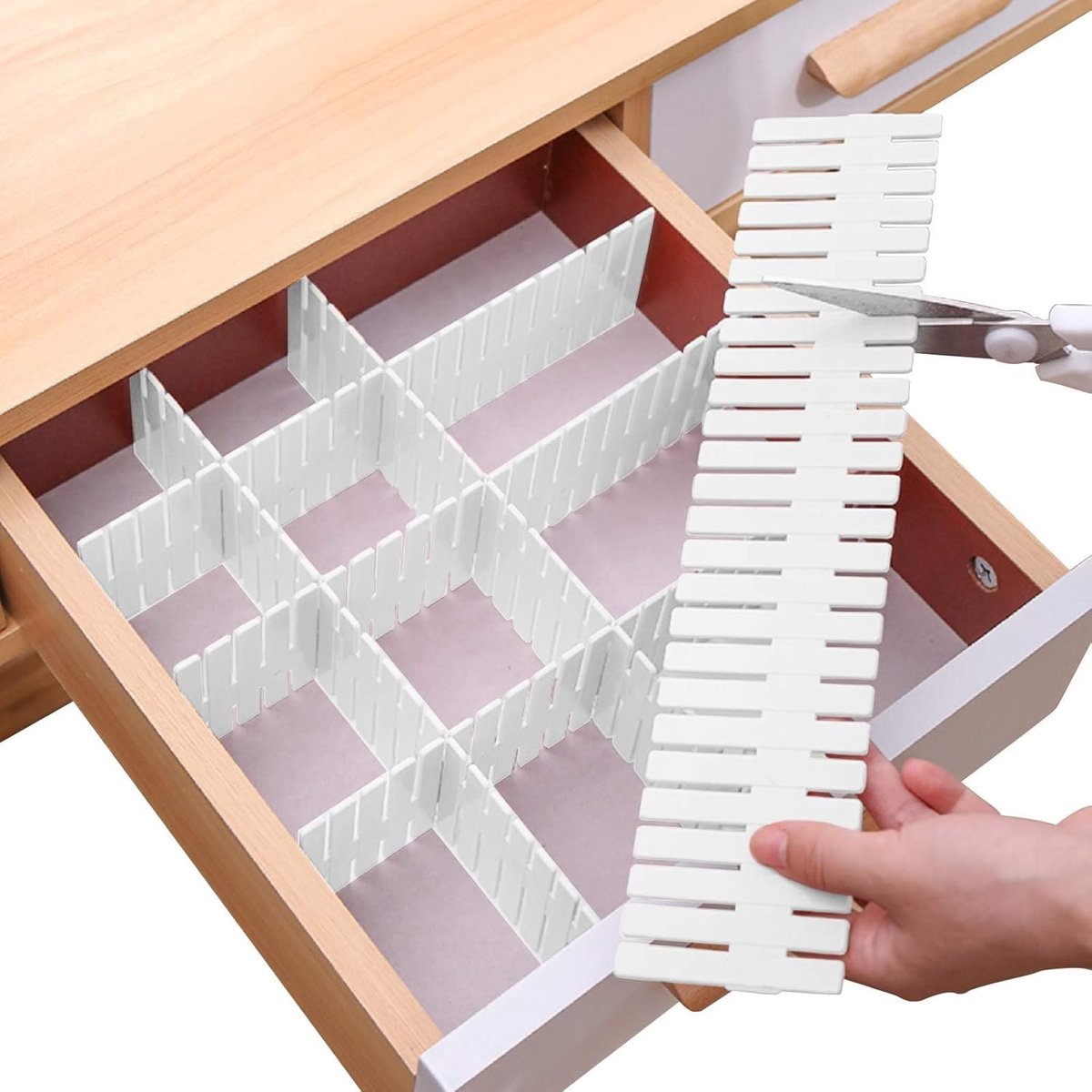 16 stuks Knipbare Ladeverdeler Wit - Multi-scène Opslagorganizer 35.8×6.8cm