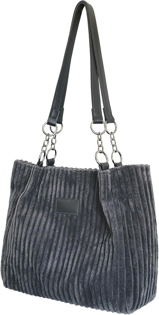 Ribfluwelen Tote Bag Dames - Casual Schoudertas voor Dagelijks Gebruik en Mode