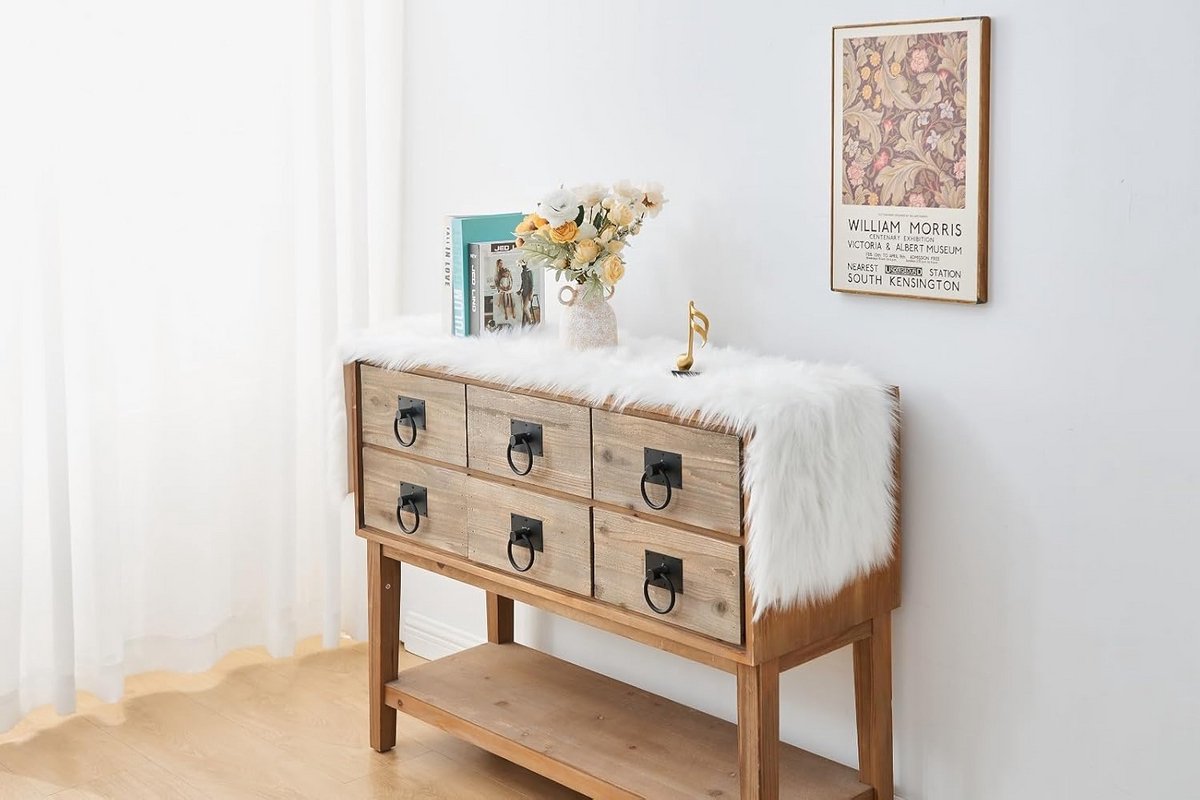 Lange Witte Tafelloper Kunstbont voor Kerst en Bruiloft Wasbaar 30x150 cm