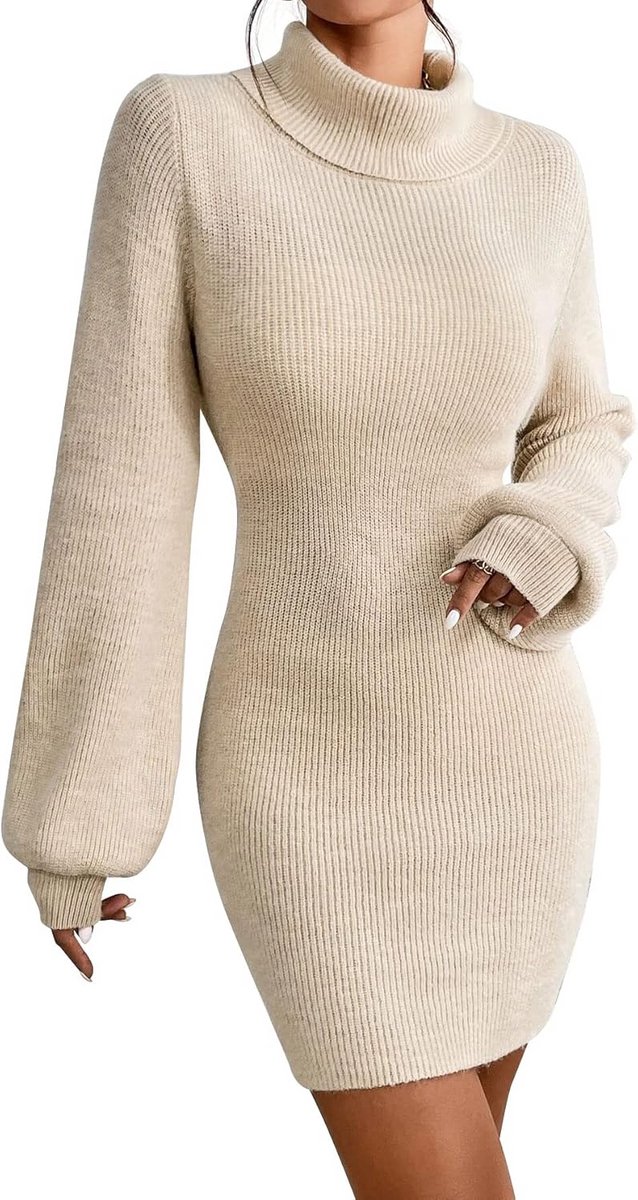 Gebreide Jurk Dames Herfst Trui Lange Trui voor Vrouwen XS-XXL