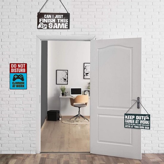 Niet Storen Gamer Bord - Grappige Teken voor Thuiswerkplek of Tiener Kamer Decoratie van Merkloos — afbeelding 3