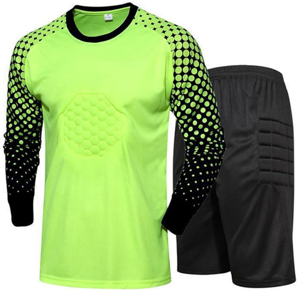 Kinder Voetbalkeepersshirt met Korte Mouw en Korte Broek Set - Inclusief Bescherming