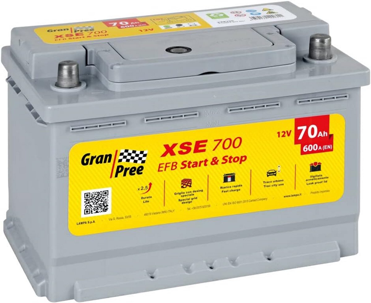 Start-Stop EFB Accu 12V 70Ah 600A voor Auto en Bedrijfsvoertuig