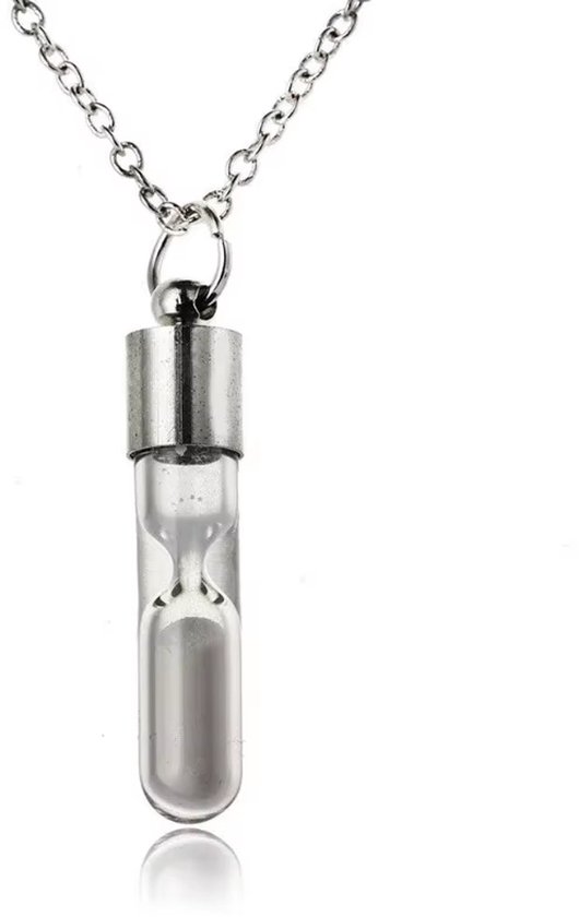 Glow-in-the-Dark Zandloper Ketting - Lichtblauw - Lichtgevend Glazen Hanger met Ketting, Luminescente Drift Bottle Sieraden Cadeau van JewelryWe — afbeelding 5