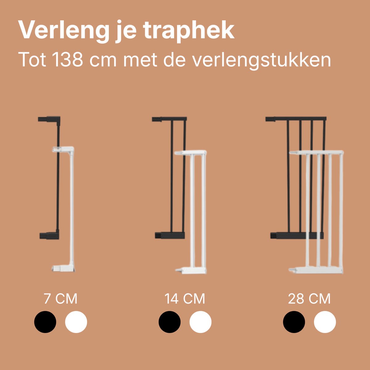 Noma Traphekje zonder Boren - Traphekje met Klembevestiging - 75 t/m 82 cm - Pressure Fit - Wit – foto 2