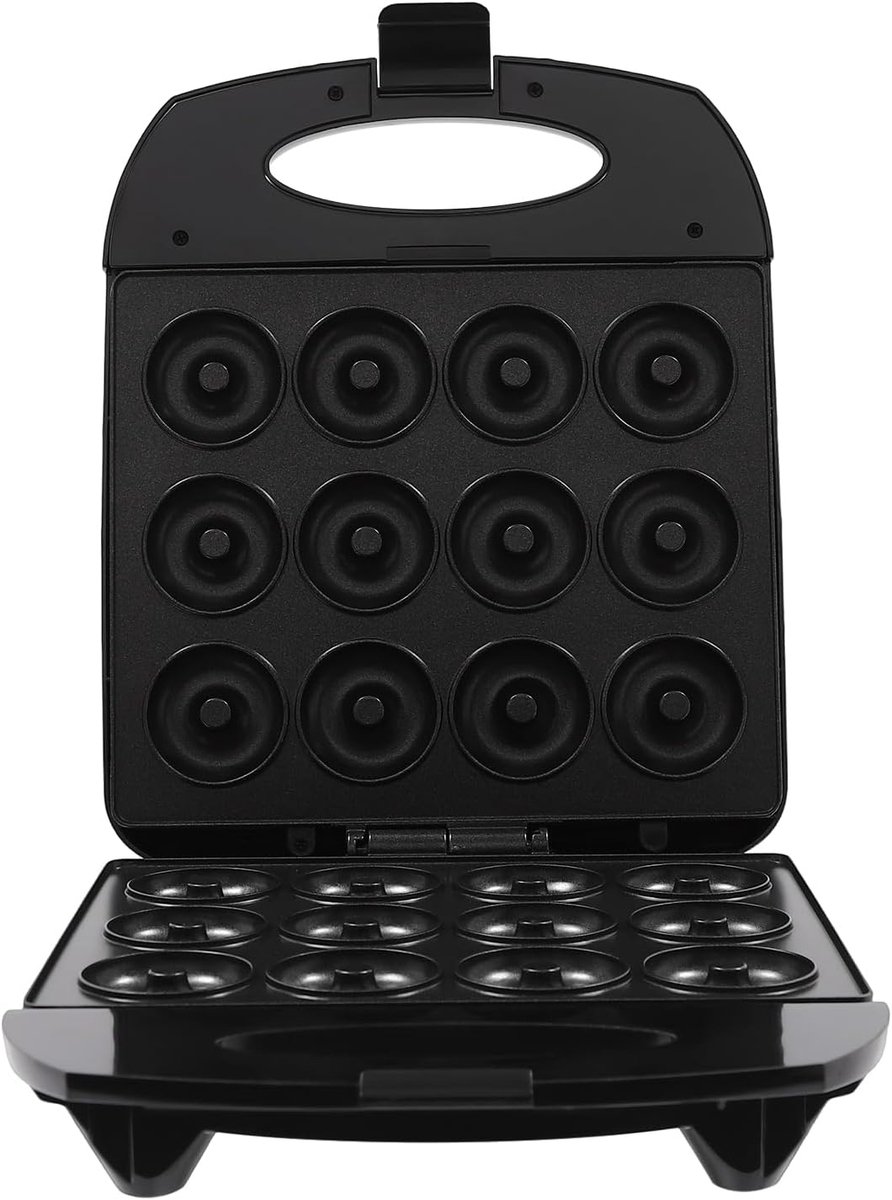 Apparaat voor Donuts - Mini Donut Maker - Zelf Bakken - Anti-aanbaklaag - 12 Donuts - Zwart