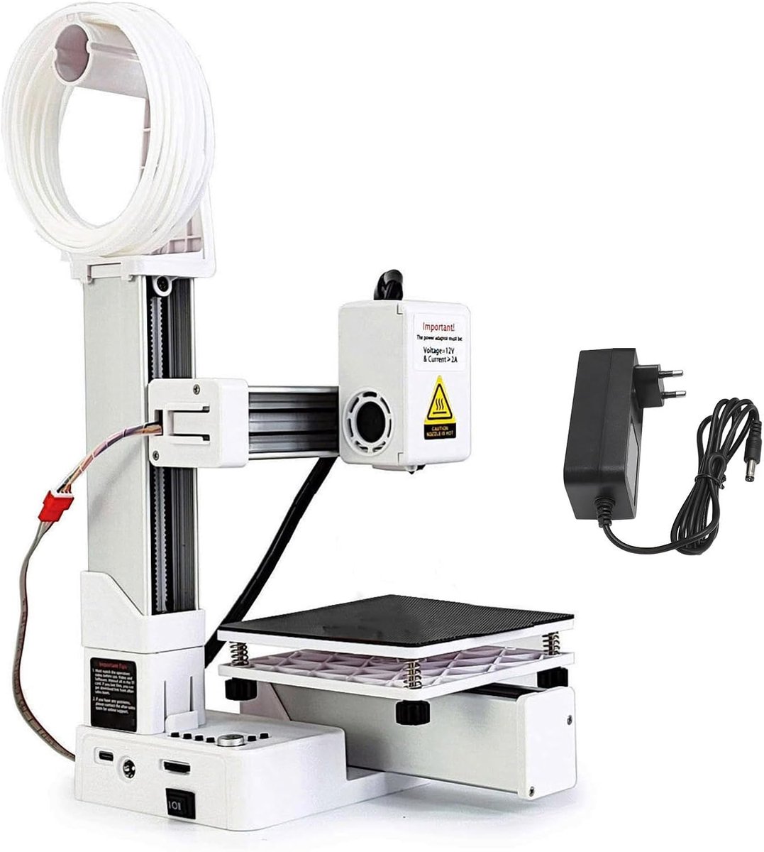Kleine 3D-printer - Desktop printer - Creatieve projecten - Hoge nauwkeurigheid - 26 x 21 x 9 cm - Wit
