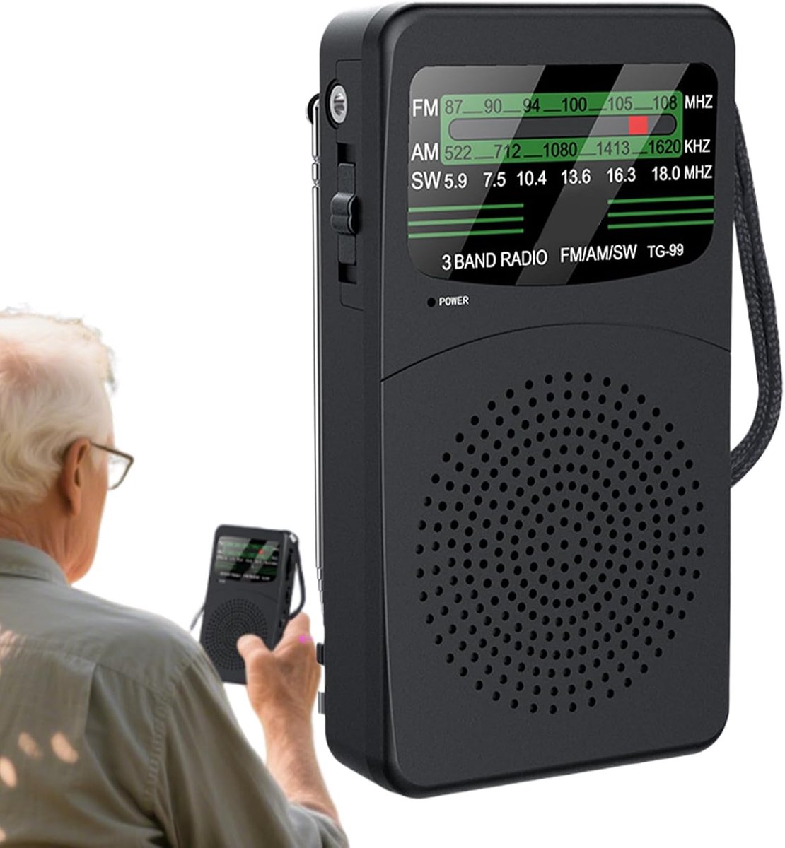 Draagbare Radio - Compacte Ontvanger - Buiten Activiteiten - Verbeterde Ontvangst - 13 x 7 x 3.2 cm