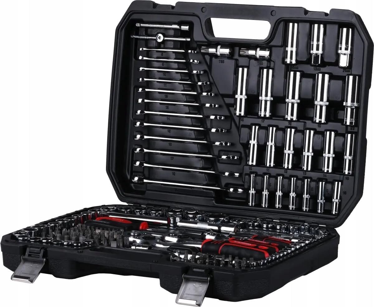 Dopsleutelset - Doppen en Bits - Doe-het-zelf - 215-Delig - 1/4 1/2 3/8