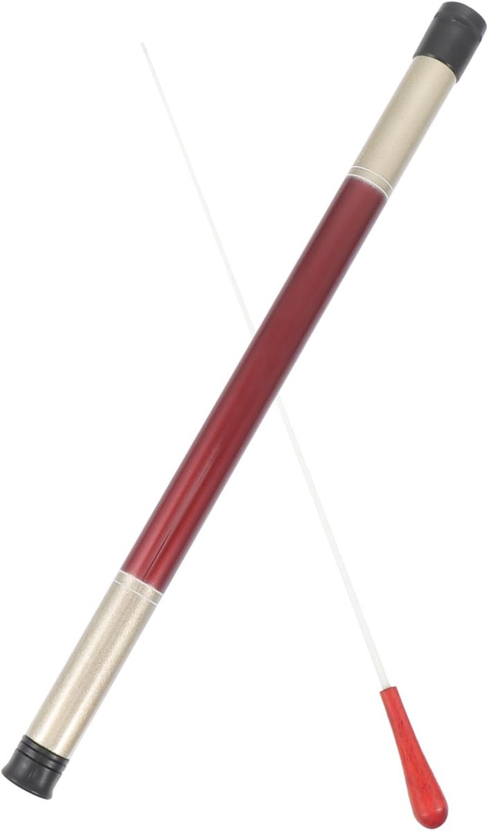 Dirigenten Standaard - Muziek Staf - Optredens Dirigeren - Massief Hout - 39cm Lengte - Rood